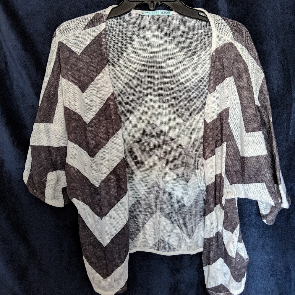 Grey and white Chevron cardigan